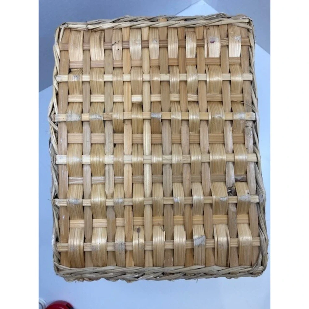 Boho‎ Natural Vintage Rush Weave Trash/Waste Paper Basket 11.5